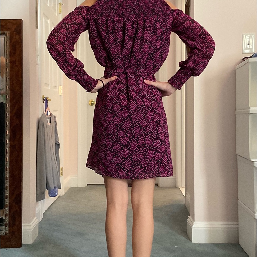 MICHAEL Michael Kors Purple Floral Long Sleeve Dress